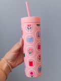 Pippi Post 16oz Skinny Acrylic Tumbler - Book Lover Floral