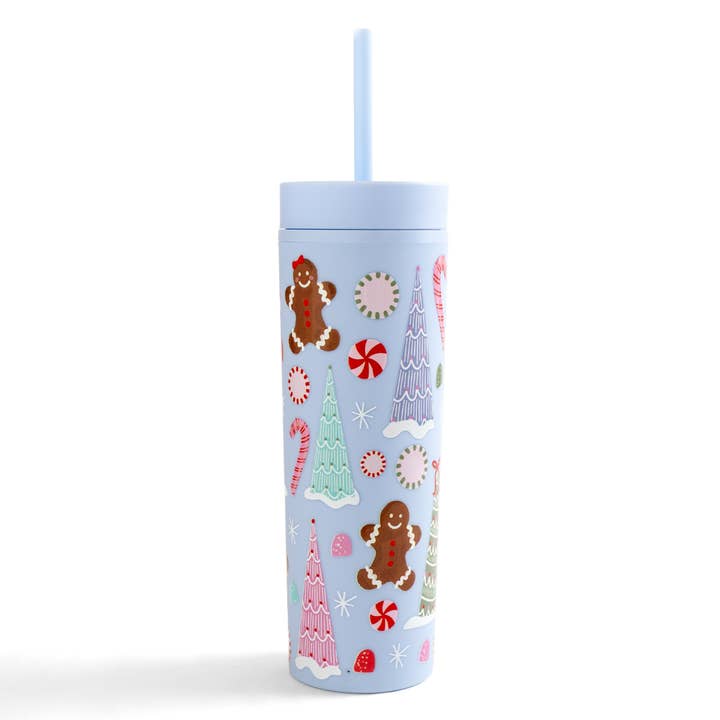 Pippi Post 16oz Skinny Acrylic Tumbler - Christmas Cookies & Candy