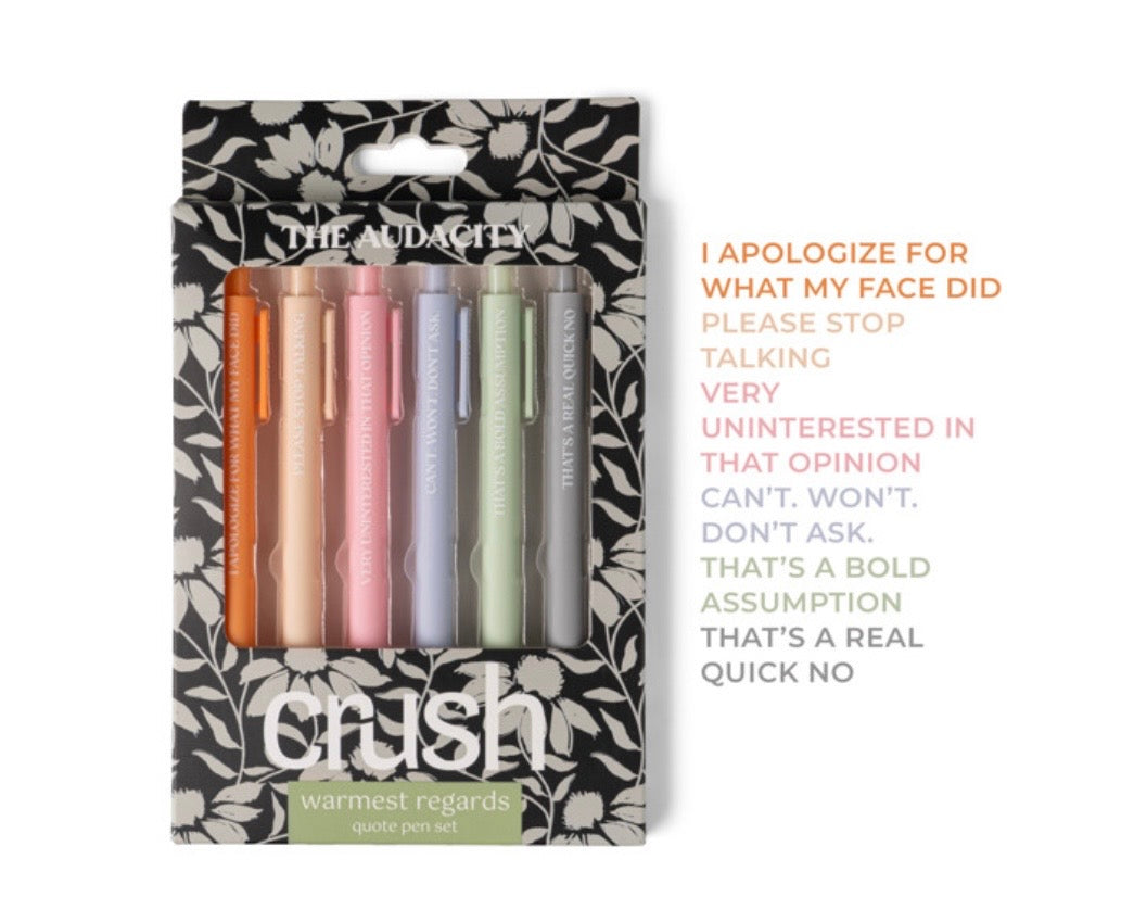 Crush Warmest Regards Quote Pen Set