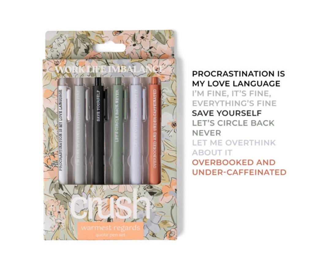 Crush Warmest Regards Quote Pen Set