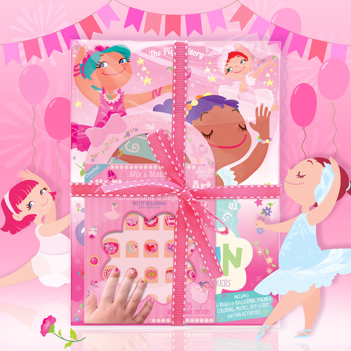 Girl Nation Sweet Surprise Activity & Nail Art Gift Pack - Pretty Ballerinas