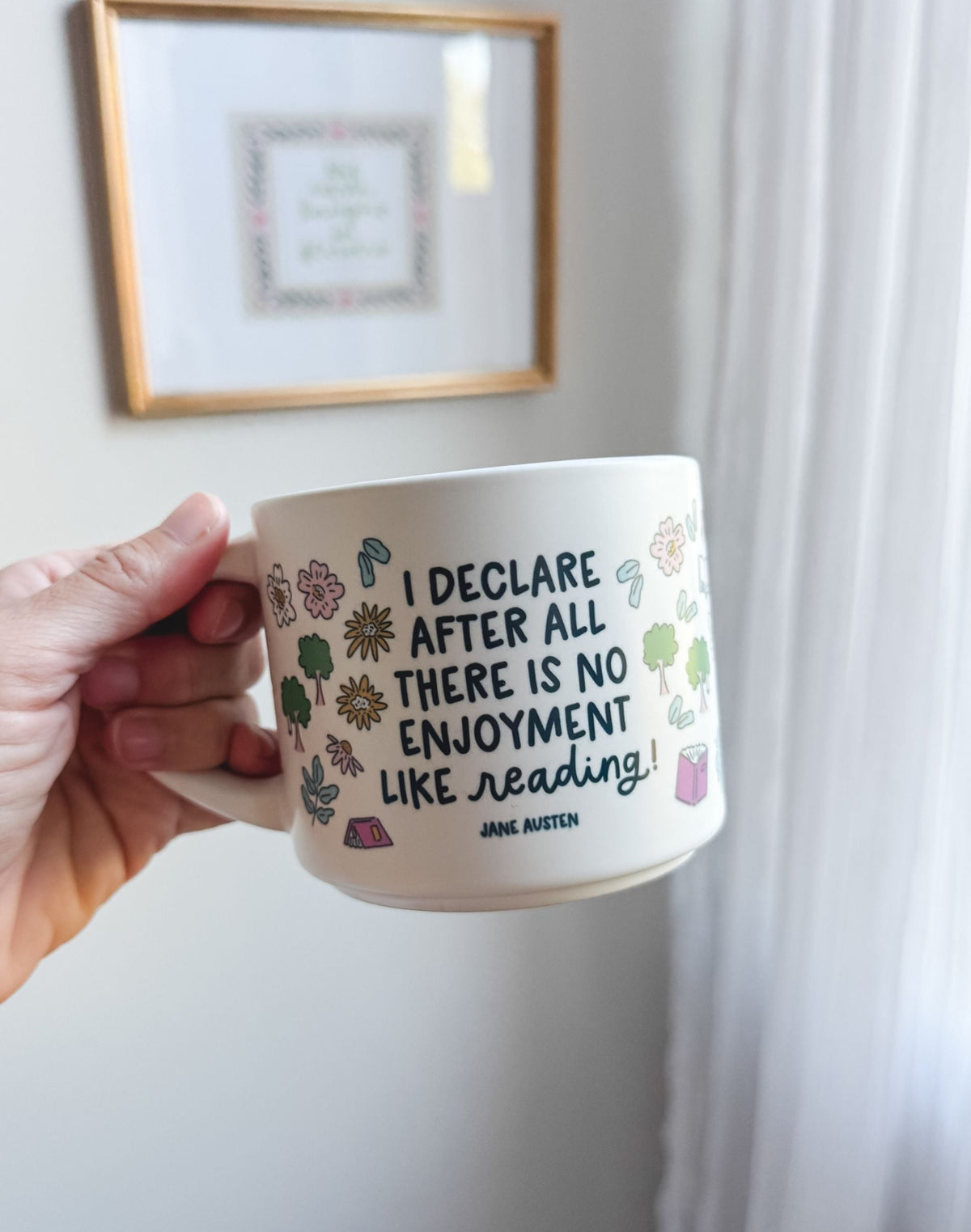 Pippi Post Literary Large Ceramic Mug - Pride and Prejudice - No Enjoyment Like Reading